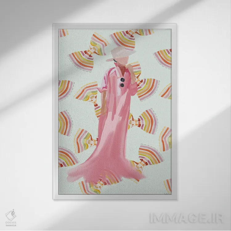 تابلو مینیمال مد پاستا اثر آملیا نویز - نمای قابدار سفید