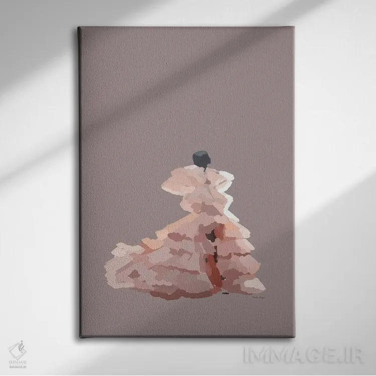 تابلو مینیمال رویاهای صورتی اثر آملیا نویز - نمای روبهرو روی دیوار