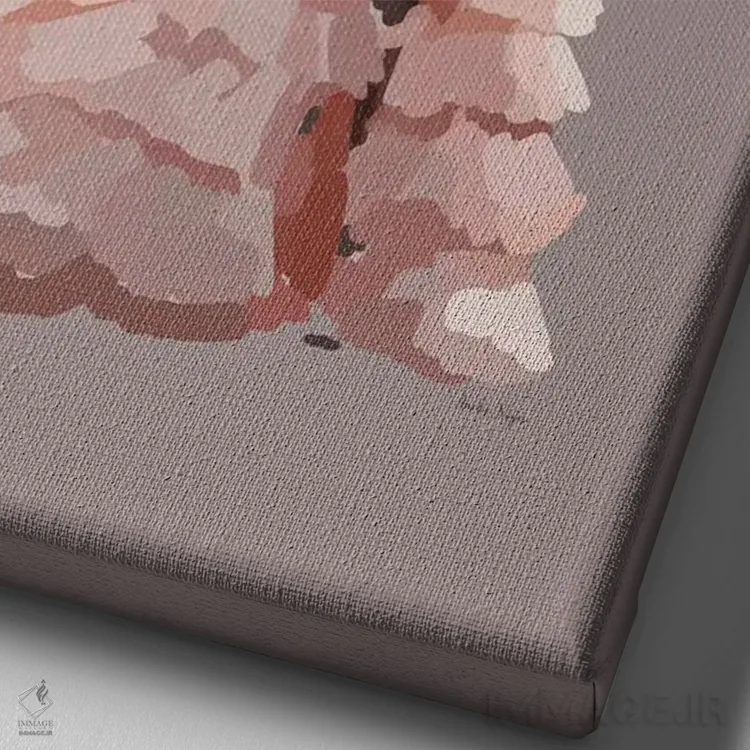 تابلو مینیمال رویاهای صورتی اثر آملیا نویز - نمای نزدیک بافت بوم