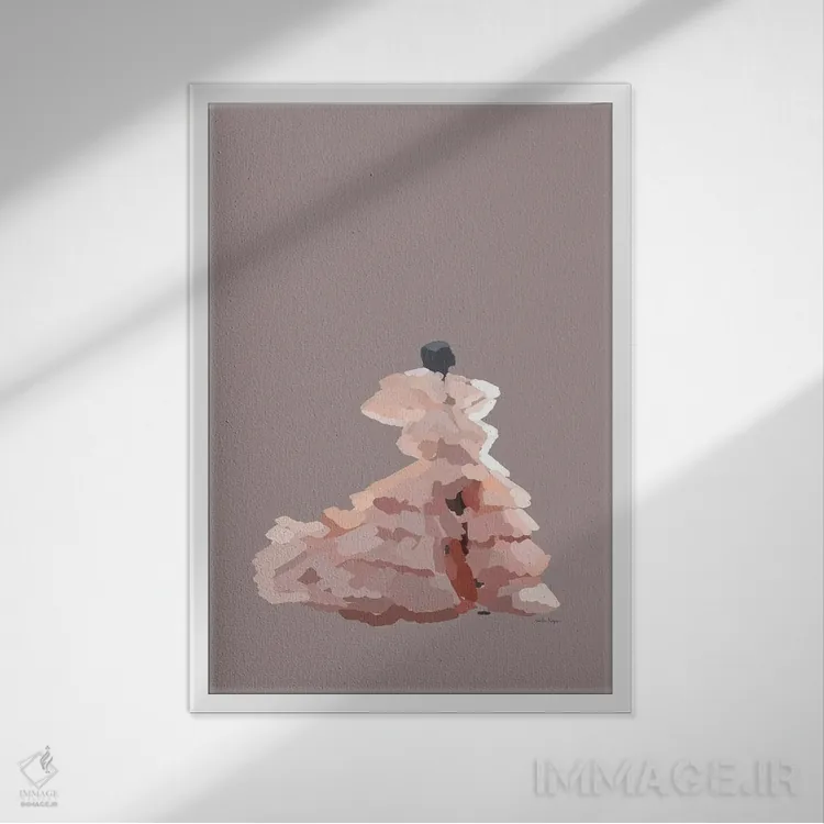 تابلو مینیمال رویاهای صورتی اثر آملیا نویز - نمای قابدار سفید