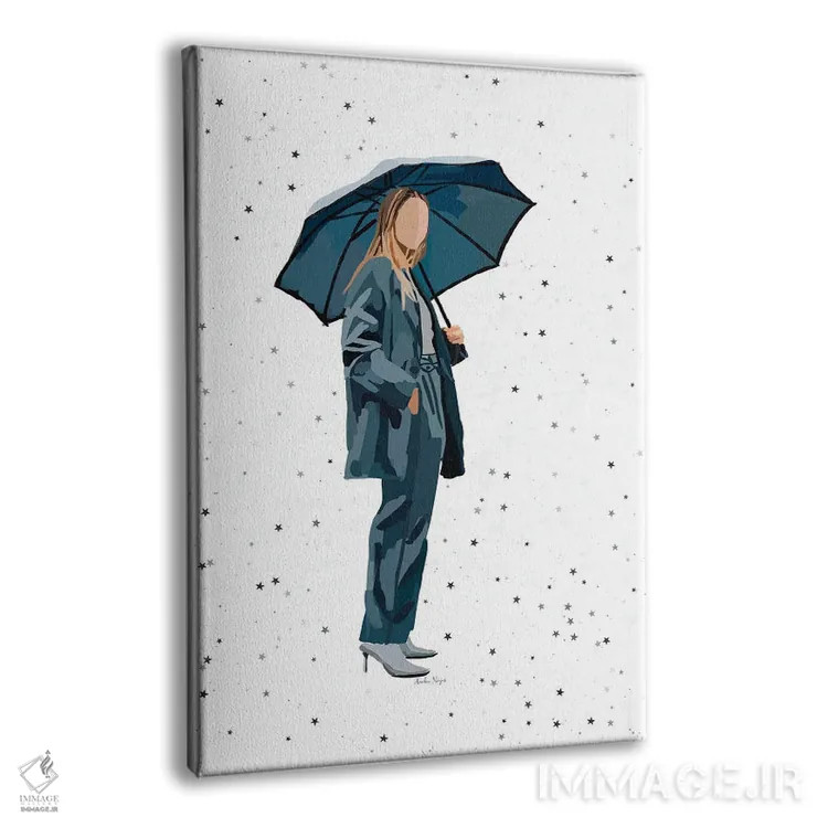 تابلو مینیمال بارش ستاره ها اثر آملیا نویز - نمای پرسپکتیو محصول