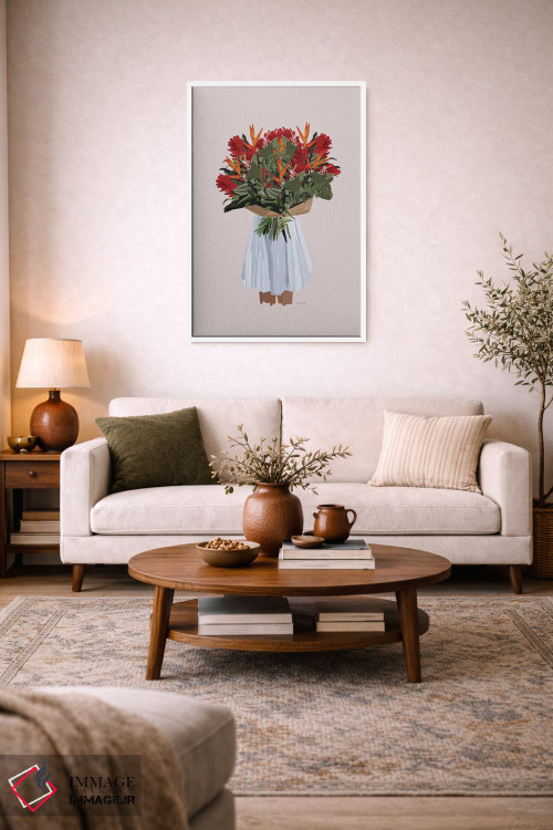 تابلو مینیمال گل های قرمز اثر آملیا نویز - D1W