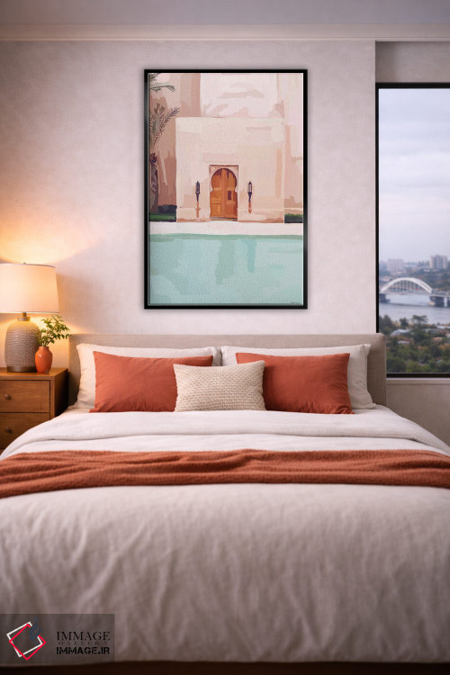 تابلو مینیمال هتل صورتی اثر آملیا نویز - D4B