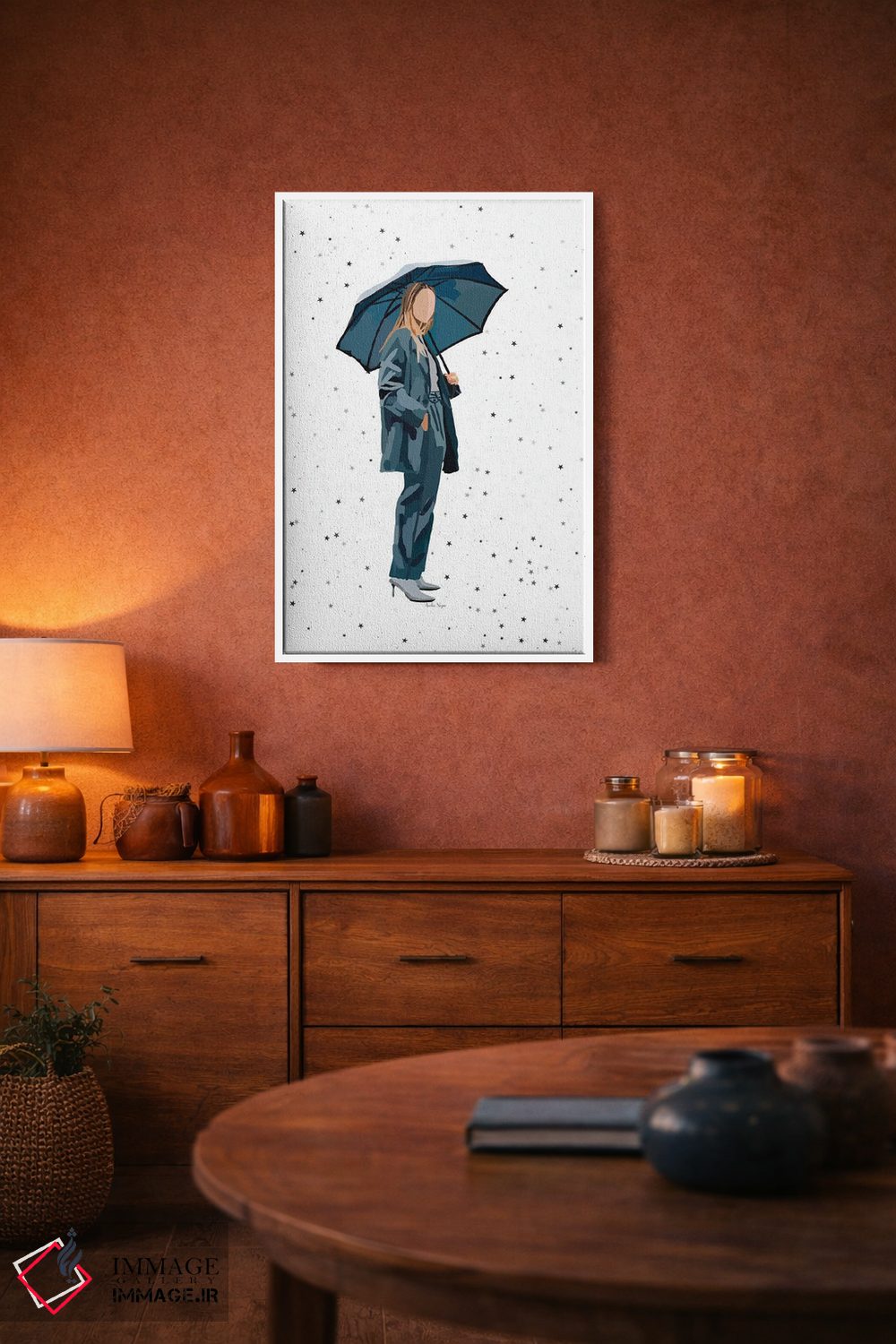 تابلو مینیمال بارش ستاره ها اثر آملیا نویز - D3W