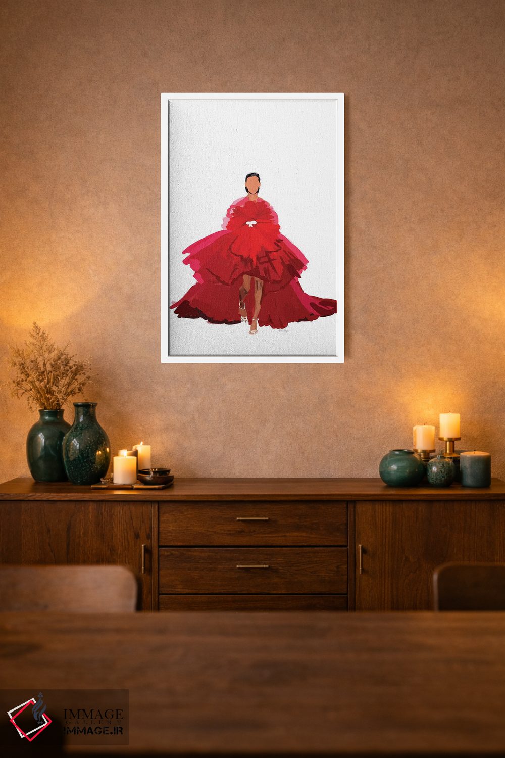 تابلو مینیمال لحظه مد قرمز اثر آملیا نویز - D1W