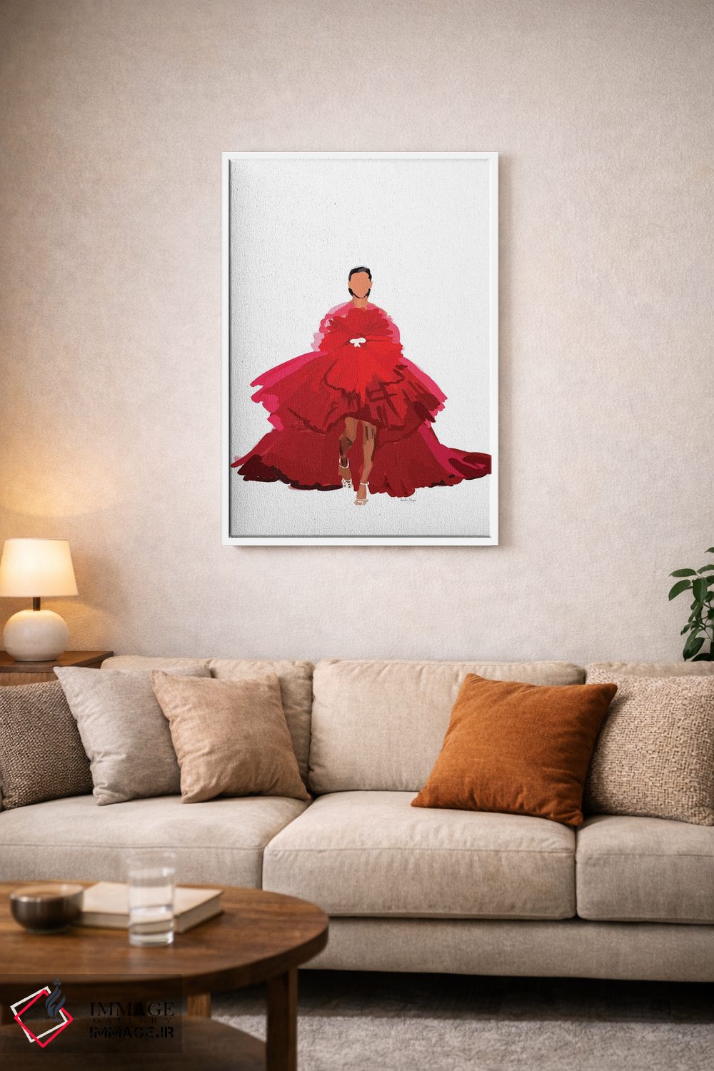 تابلو مینیمال لحظه مد قرمز اثر آملیا نویز - D4W