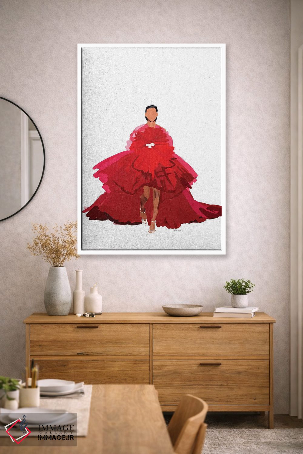 تابلو مینیمال لحظه مد قرمز اثر آملیا نویز - D2W