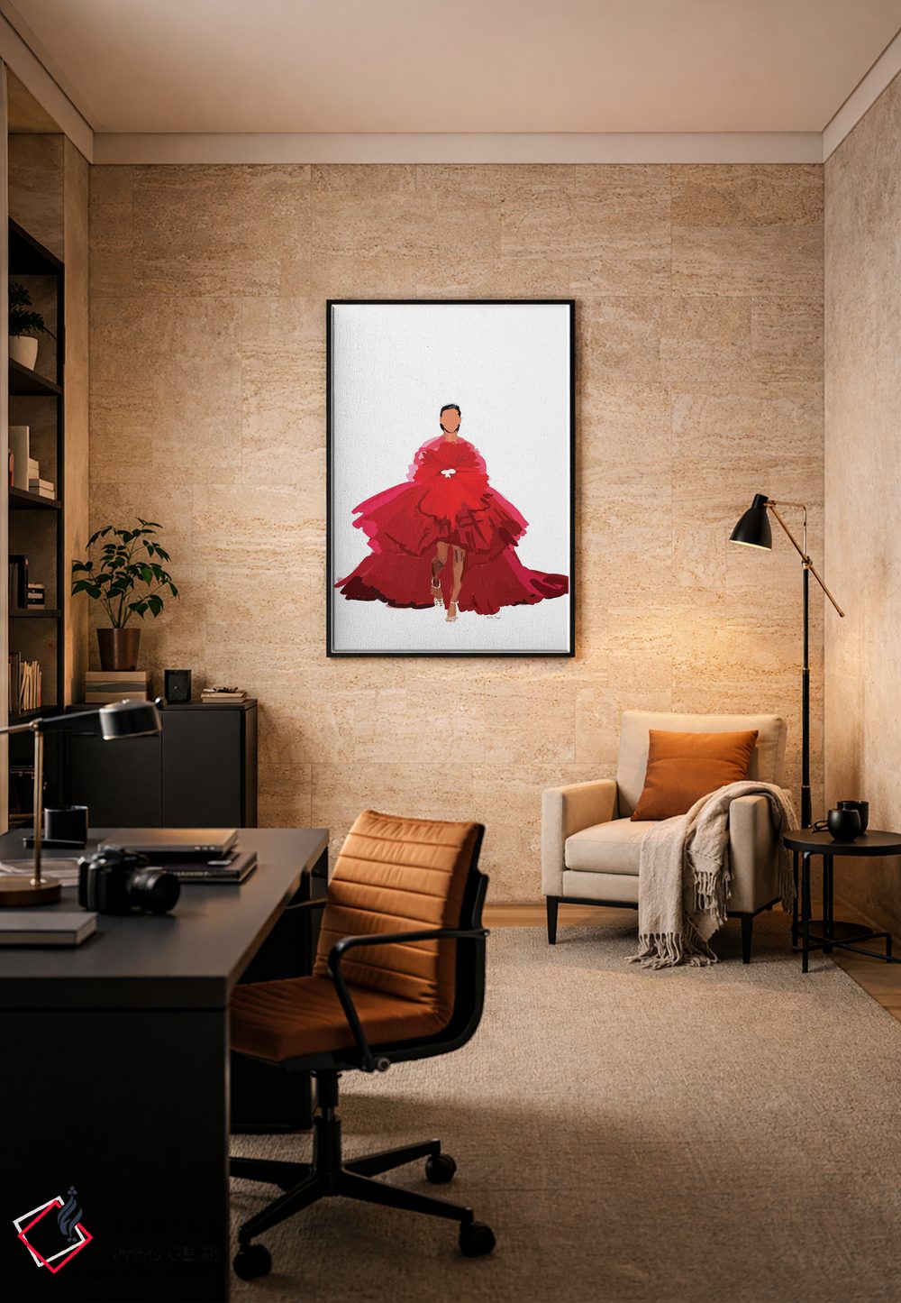 تابلو مینیمال لحظه مد قرمز اثر آملیا نویز - D5B