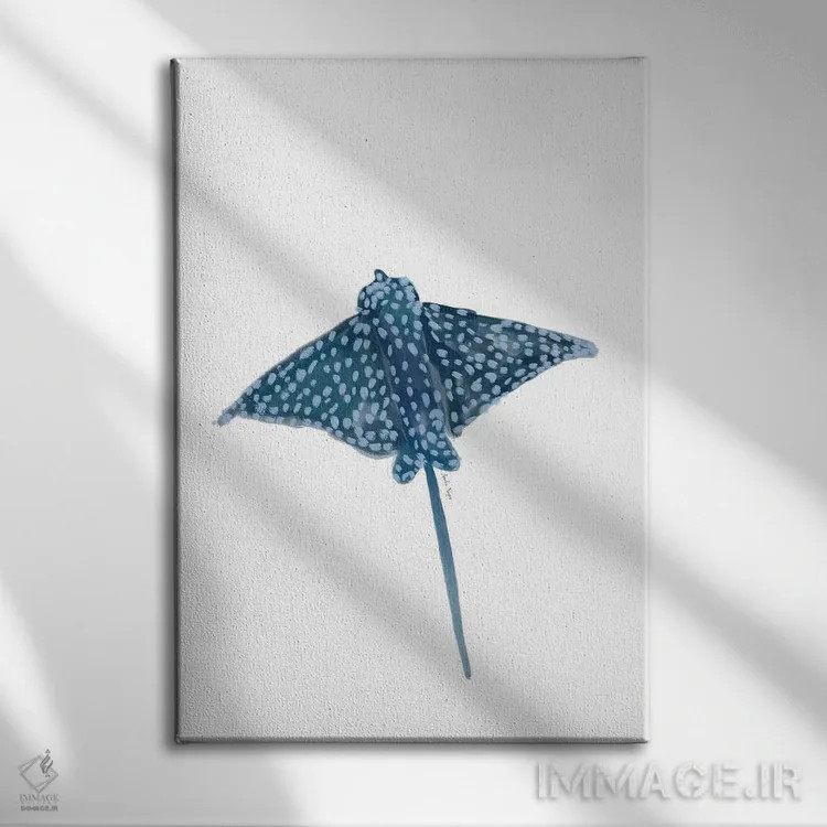 تابلو مینیمال سفره ماهی اثر آملیا نویز - نمای روبهرو روی دیوار