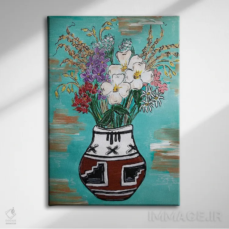 تابلو دکوراتیو گل های وحشی کلرادو اثر نیکولتا پینتس - نمای روبهرو روی دیوار