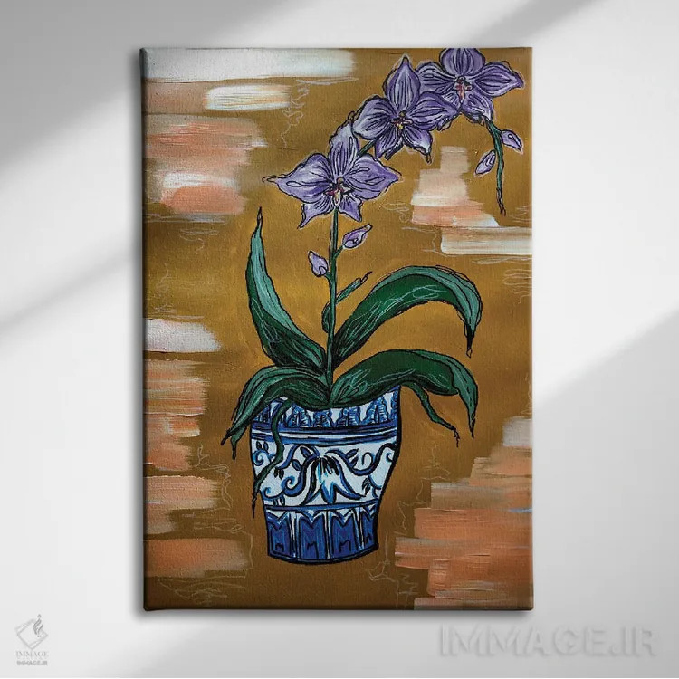 تابلو دکوراتیو ارکیده ها اثر نیکولتا پینتس - نمای روبهرو روی دیوار