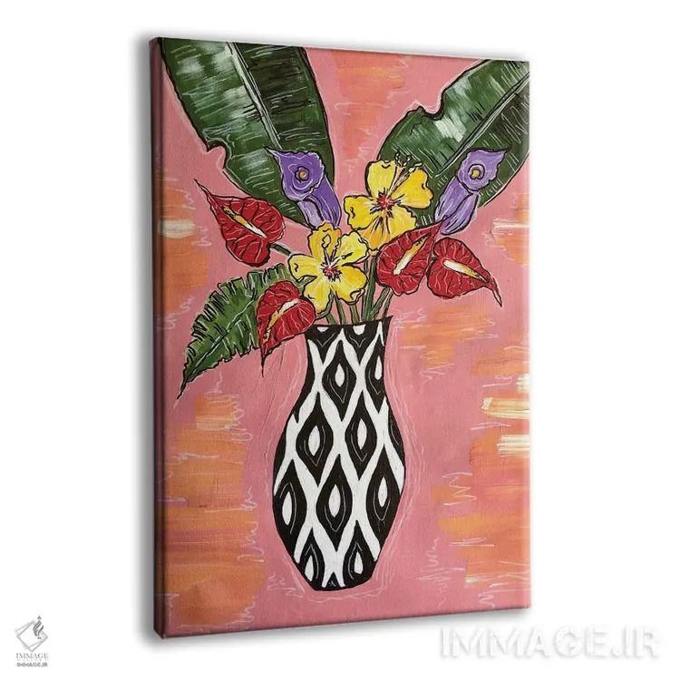 تابلو دکوراتیو ترکیب گل های استوایی اثر نیکولتا پینتس - نمای پرسپکتیو محصول