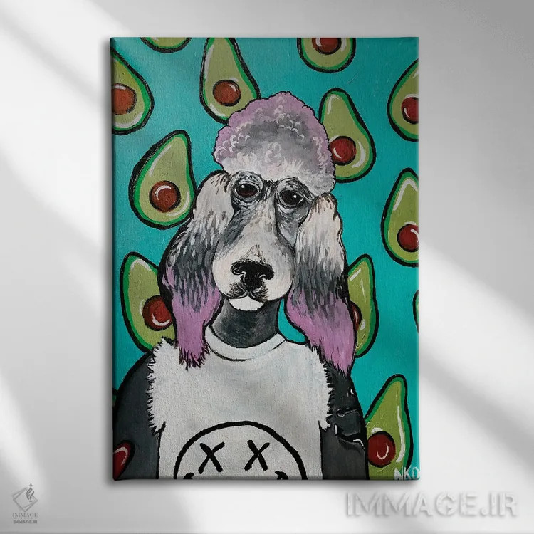 تابلو دکوراتیو آووکادوها و نیروانا اثر نیکولتا پینتس - نمای روبهرو روی دیوار