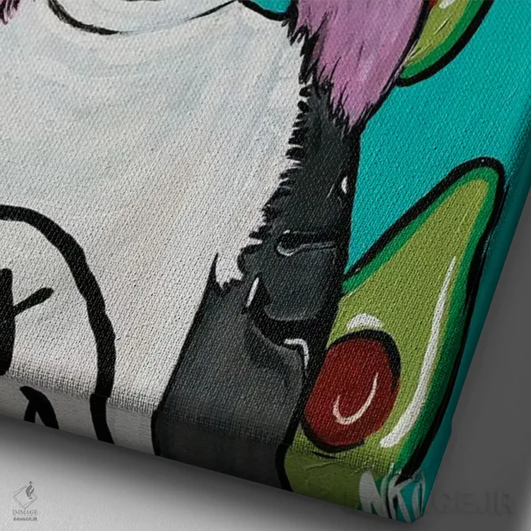 تابلو دکوراتیو آووکادوها و نیروانا اثر نیکولتا پینتس - نمای نزدیک بافت بوم