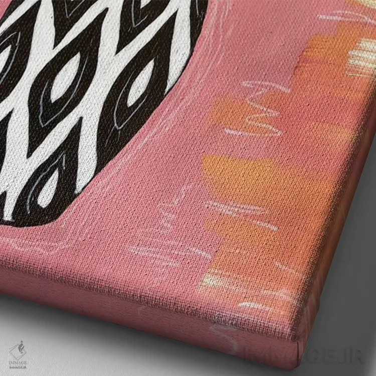 تابلو دکوراتیو ترکیب گل های استوایی اثر نیکولتا پینتس - نمای نزدیک بافت بوم