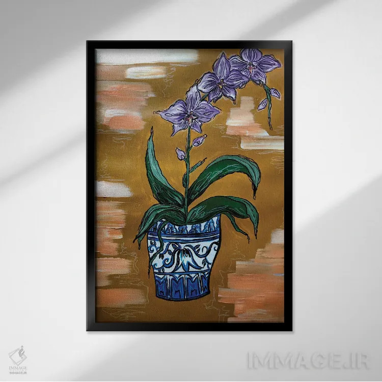 تابلو دکوراتیو ارکیده ها اثر نیکولتا پینتس - نمای قابدار مشکی