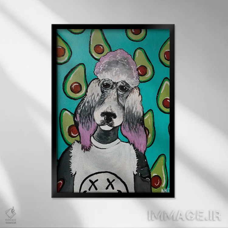 تابلو دکوراتیو آووکادوها و نیروانا اثر نیکولتا پینتس - نمای قابدار مشکی