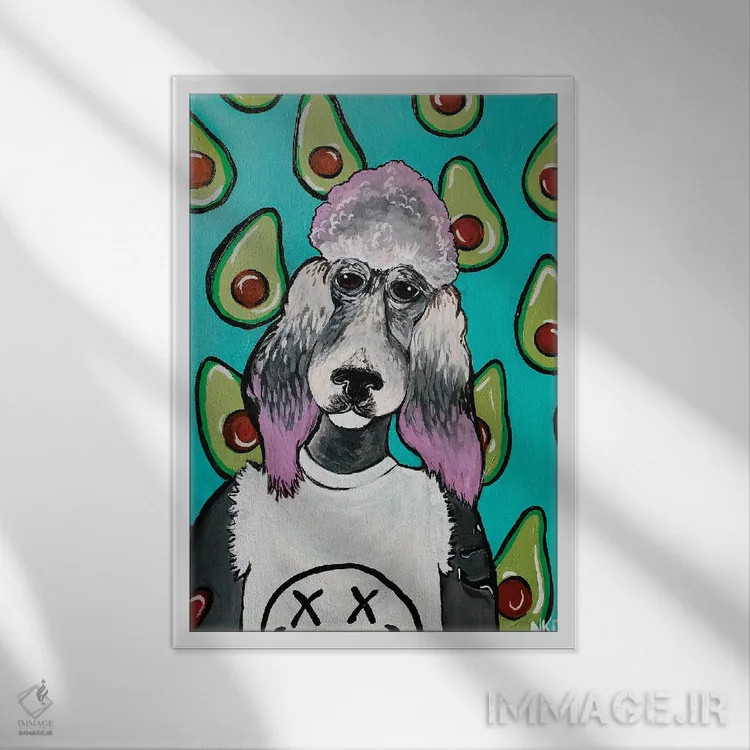 تابلو دکوراتیو آووکادوها و نیروانا اثر نیکولتا پینتس - نمای قابدار سفید