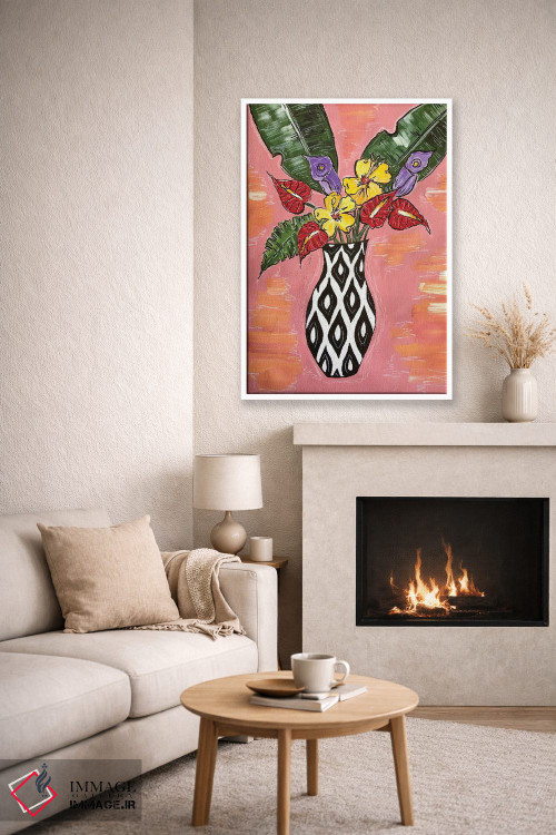 تابلو دکوراتیو ترکیب گل های استوایی اثر نیکولتا پینتس - D6W