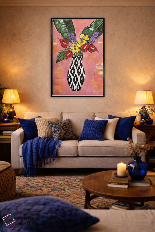 تابلو دکوراتیو ترکیب گل های استوایی اثر نیکولتا پینتس - D5B