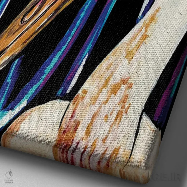 تابلو دکوراتیو درنا اثر نیکولتا پینتس - نمای نزدیک بافت بوم