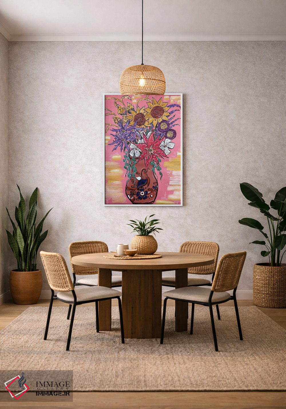 تابلو دکوراتیو دسته گل غرب وحشی اثر نیکولتا پینتس - D2W