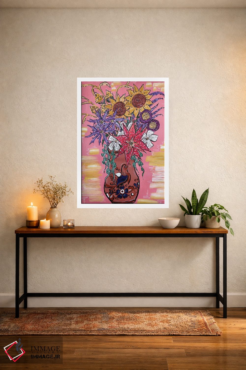 تابلو دکوراتیو دسته گل غرب وحشی اثر نیکولتا پینتس - D3W