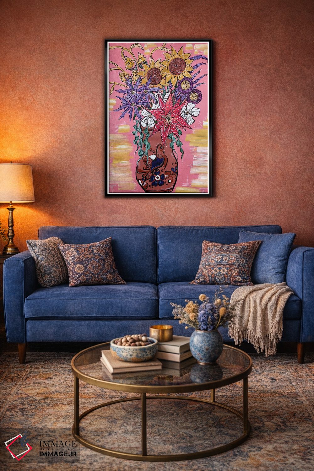 تابلو دکوراتیو دسته گل غرب وحشی اثر نیکولتا پینتس - D5B