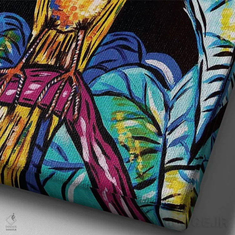 تابلو دکوراتیو قناری اثر نیکولتا پینتس - نمای نزدیک بافت بوم