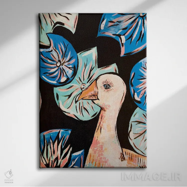 تابلو دکوراتیو غاز اثر نیکولتا پینتس - نمای روبهرو روی دیوار