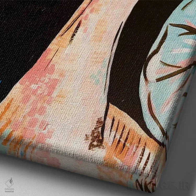 تابلو دکوراتیو غاز اثر نیکولتا پینتس - نمای نزدیک بافت بوم