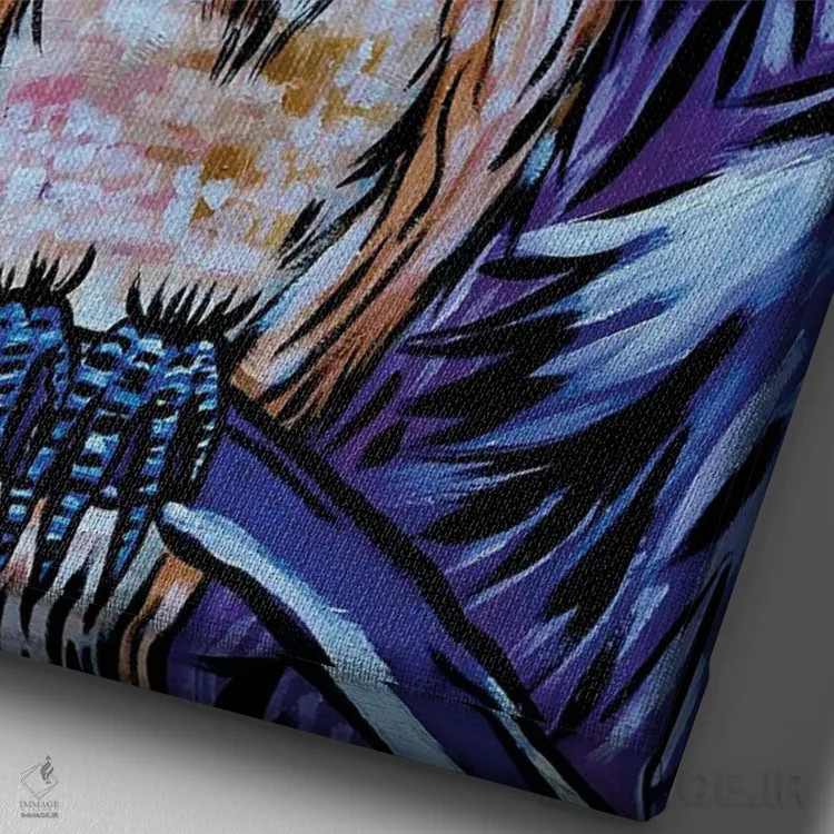 تابلو دکوراتیو جغد اثر نیکولتا پینتس - نمای نزدیک بافت بوم