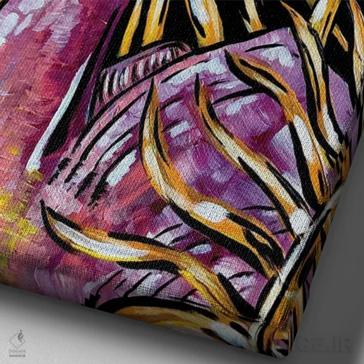 تابلو دکوراتیو فلامینگو اثر نیکولتا پینتس - نمای نزدیک بافت بوم