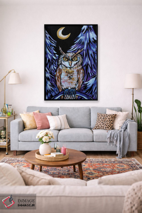 تابلو دکوراتیو جغد اثر نیکولتا پینتس - D2B