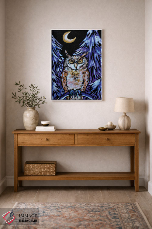 تابلو دکوراتیو جغد اثر نیکولتا پینتس - D1W