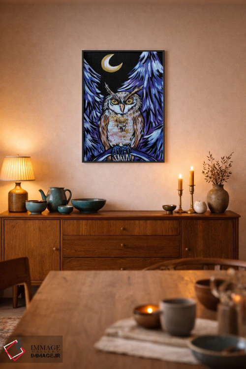 تابلو دکوراتیو جغد اثر نیکولتا پینتس - D6B