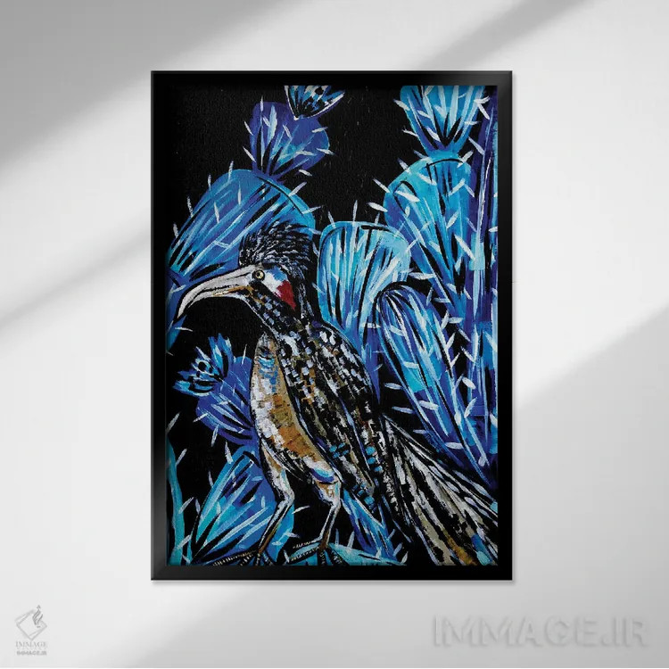 تابلو دکوراتیو دونده جاده ای آمریکایی اثر نیکولتا پینتس - نمای قابدار مشکی