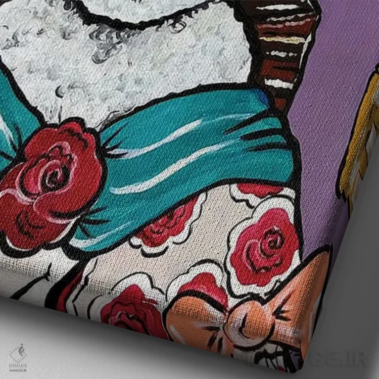 تابلو دکوراتیو ملکه بیشون اثر نیکولتا پینتس - نمای نزدیک بافت بوم