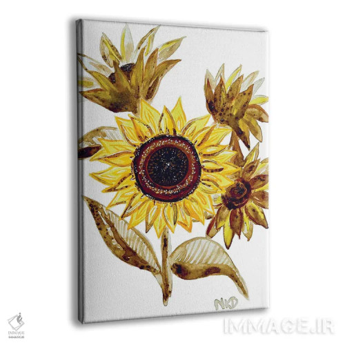 تابلو دکوراتیو آفتابگردان های قهوه ای اثر نیکولتا پینتس - نمای پرسپکتیو محصول