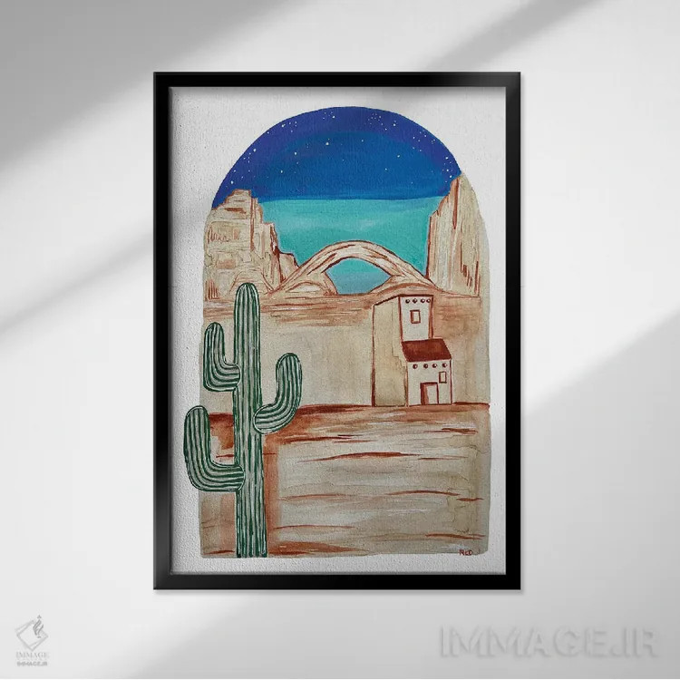 تابلو دکوراتیو تائوس در قهوه اثر نیکولتا پینتس - نمای قابدار مشکی