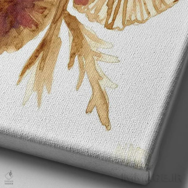 تابلو دکوراتیو شقایق های قهوه ای اثر نیکولتا پینتس - نمای نزدیک بافت بوم