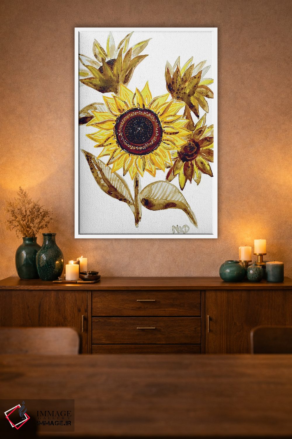 تابلو دکوراتیو آفتابگردان های قهوه ای اثر نیکولتا پینتس - D1W