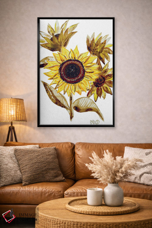 تابلو دکوراتیو آفتابگردان های قهوه ای اثر نیکولتا پینتس - D4B