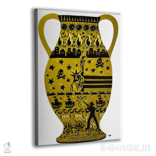 تابلو دکوراتیو گلدان سبک آمریکایی اثر نیکولتا پینتس - نمای پرسپکتیو محصول