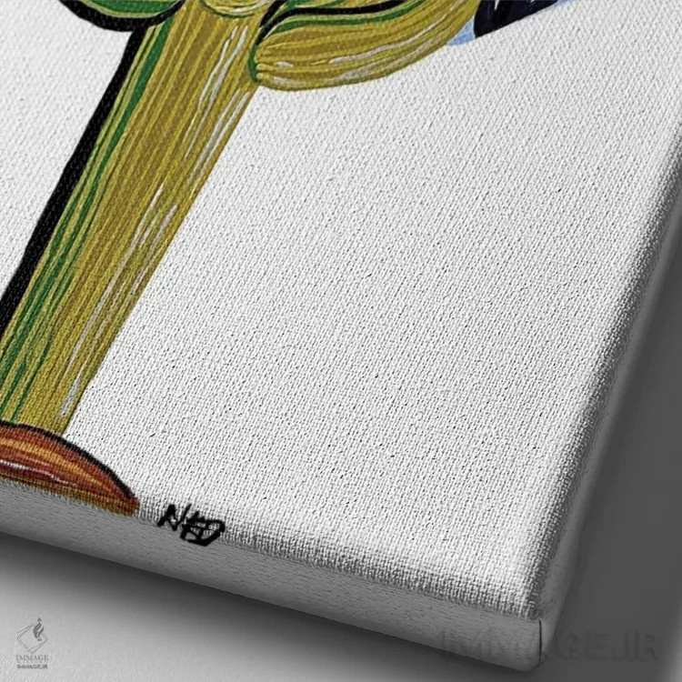 تابلو دکوراتیو ساقوارو شب و روز اثر نیکولتا پینتس - نمای نزدیک بافت بوم