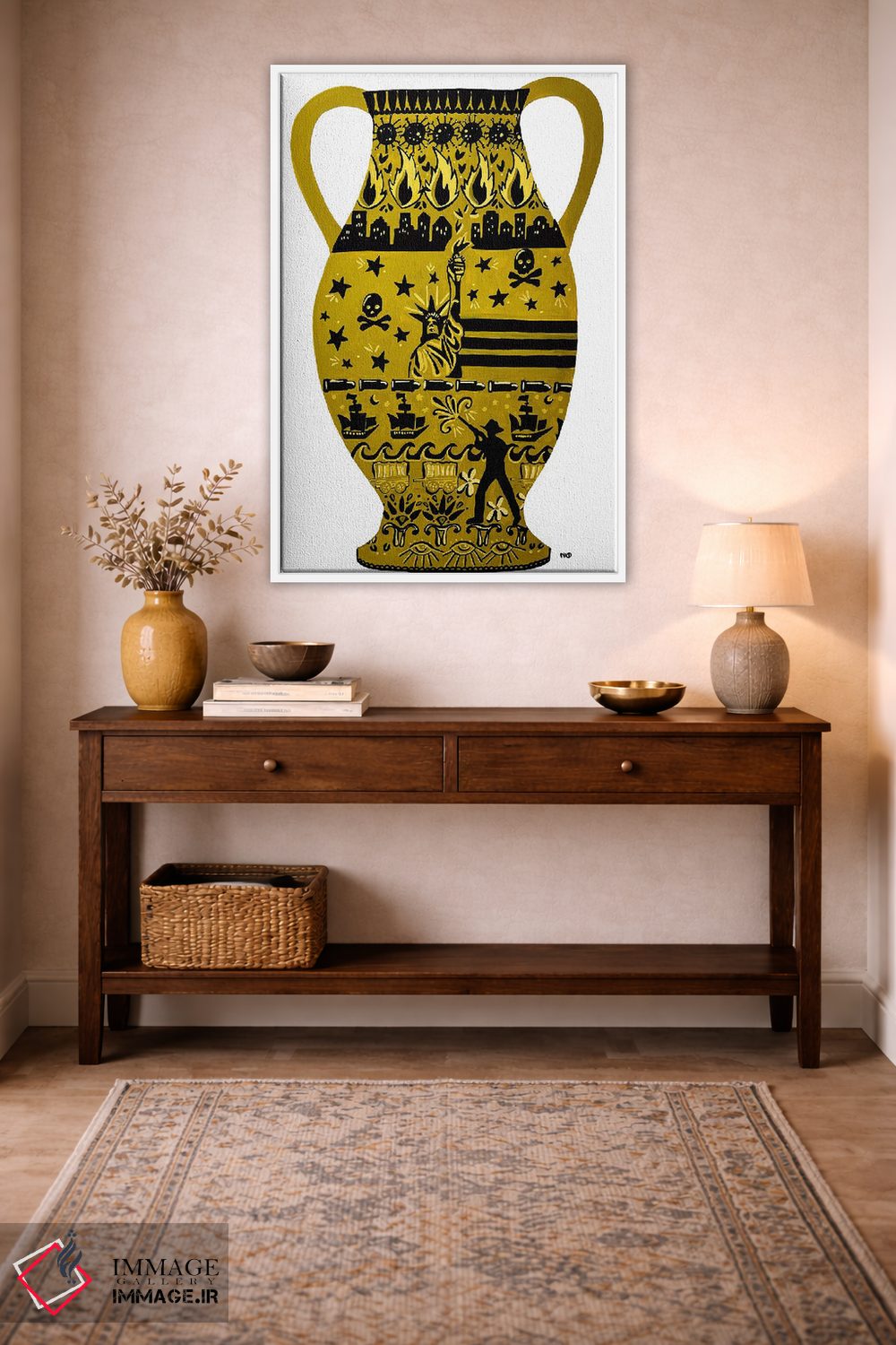 تابلو دکوراتیو گلدان سبک آمریکایی اثر نیکولتا پینتس - D2W