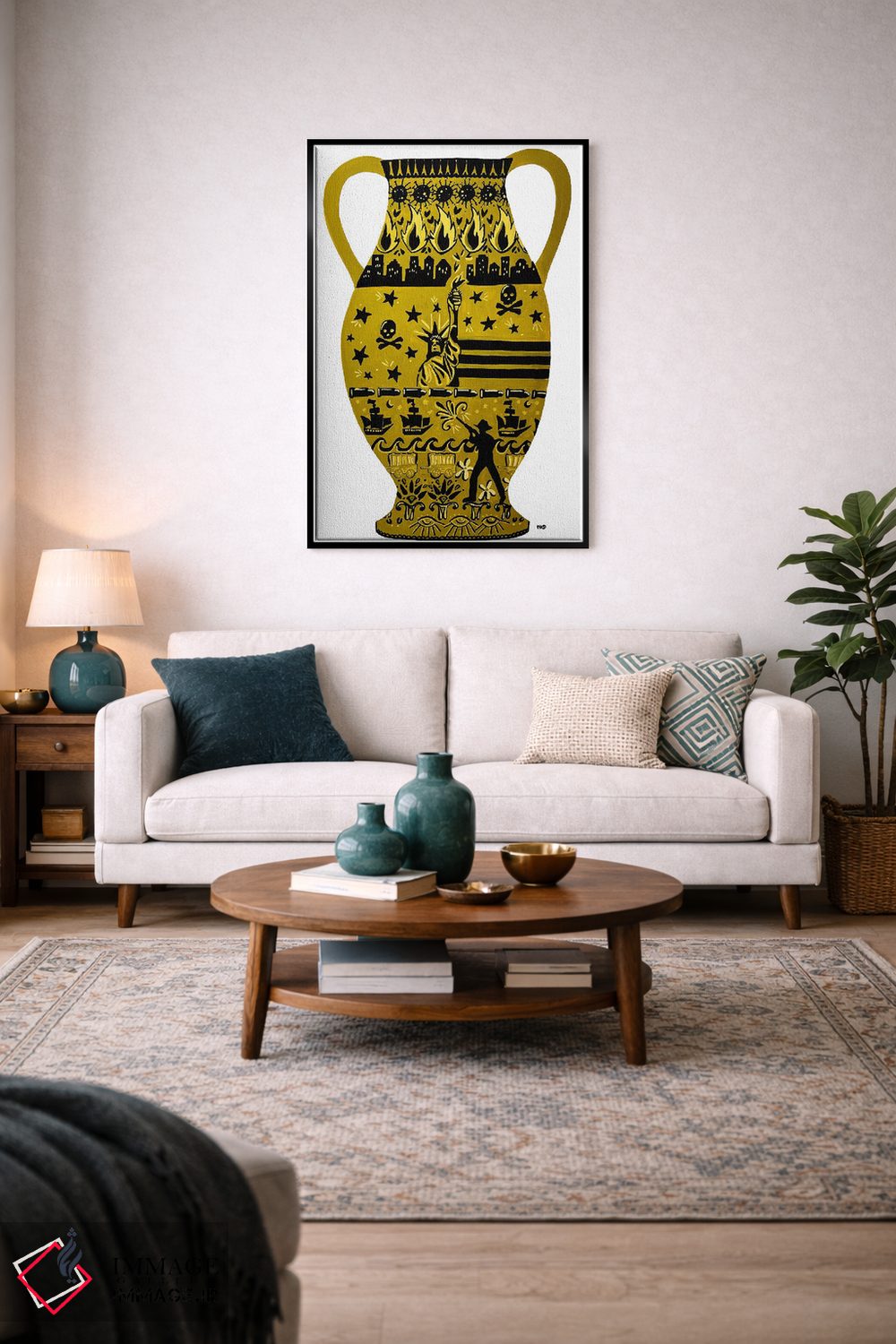 تابلو دکوراتیو گلدان سبک آمریکایی اثر نیکولتا پینتس - D4B