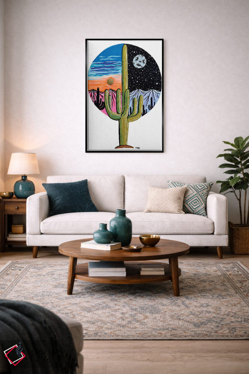 تابلو دکوراتیو ساقوارو شب و روز اثر نیکولتا پینتس - D5B