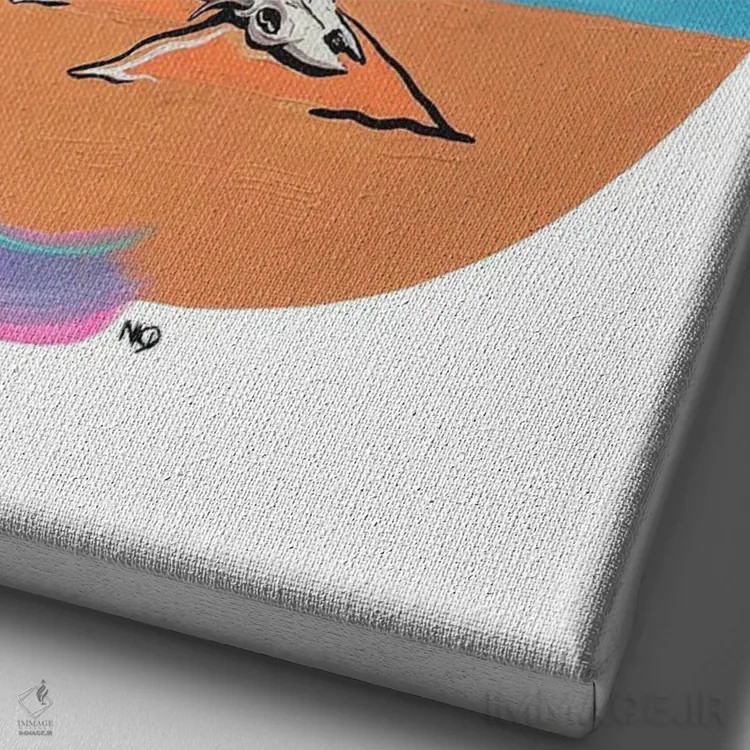 تابلو دکوراتیو تخم مرغ گریزی I اثر نیکولتا پینتس - نمای نزدیک بافت بوم