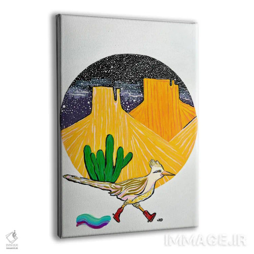 تابلو دکوراتیو دونده جاده ای با چکمه گاوچرانی اثر نیکولتا پینتس - نمای پرسپکتیو محصول